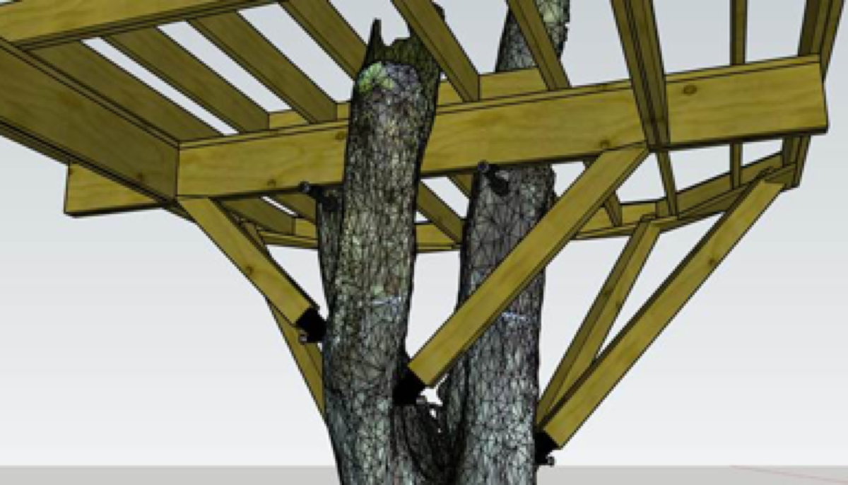 Tree Attachment using premium Treehouse Hardware