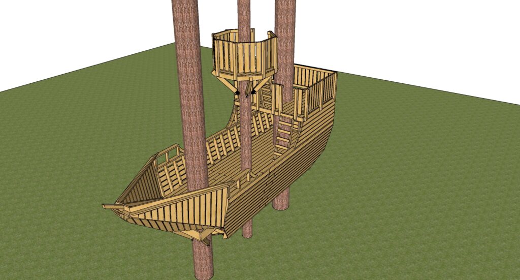 Tree House Raft Backyard Pirate Ship Treehouse - Tree Top Builders