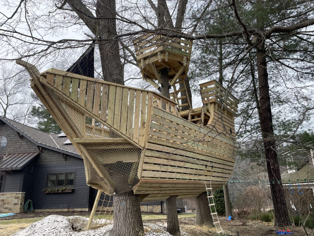 Tree House Raft Backyard Pirate Ship Treehouse - Tree Top Builders