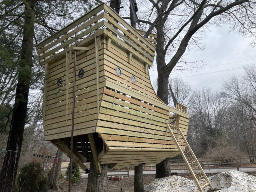 Tree House Raft Backyard Pirate Ship Treehouse - Tree Top Builders