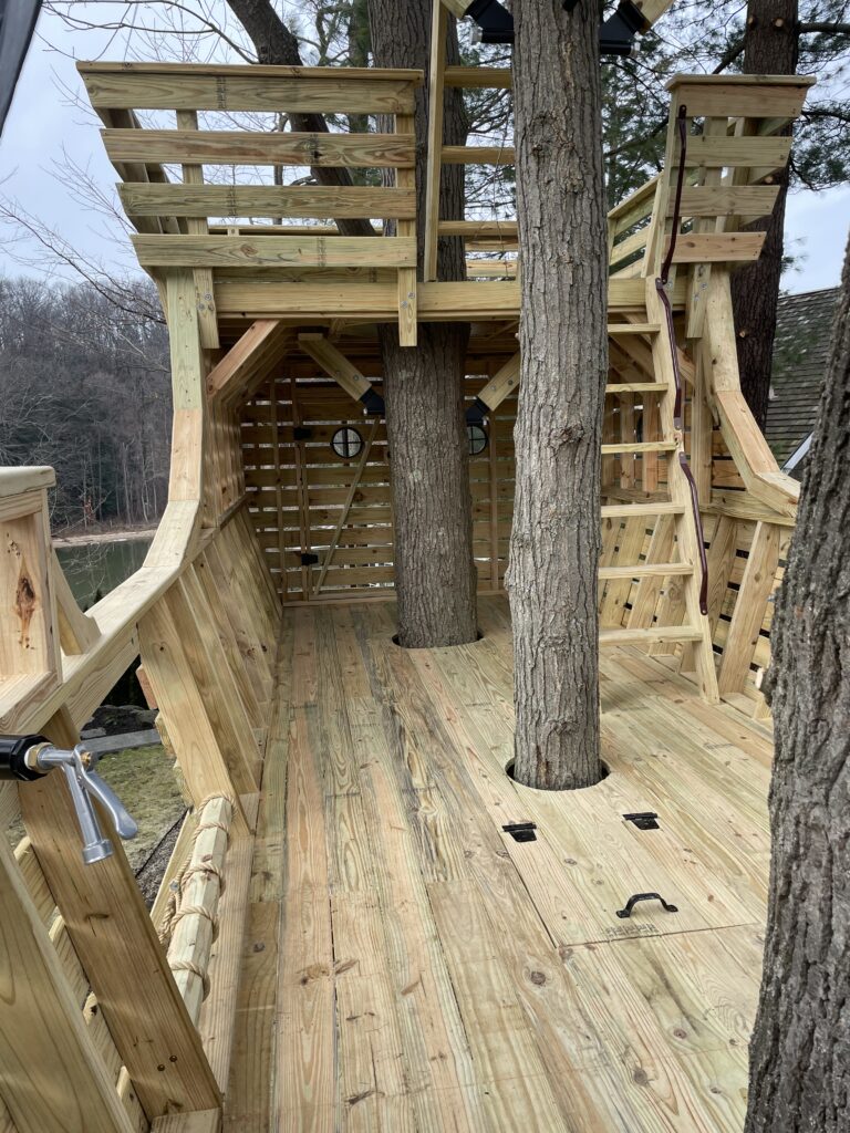 Tree House Raft Backyard Pirate Ship Treehouse - Tree Top Builders